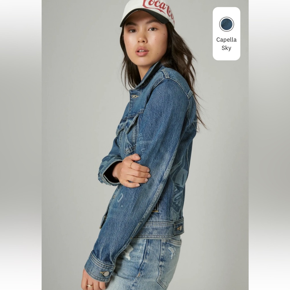New LUCKY BRAND+Coca Cola limited edition distressed denim trucker jacket - Picture 4 of 16